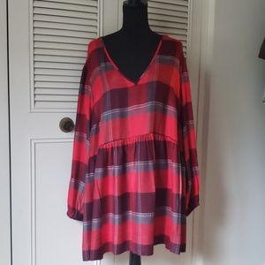 Red and black babydoll shirt